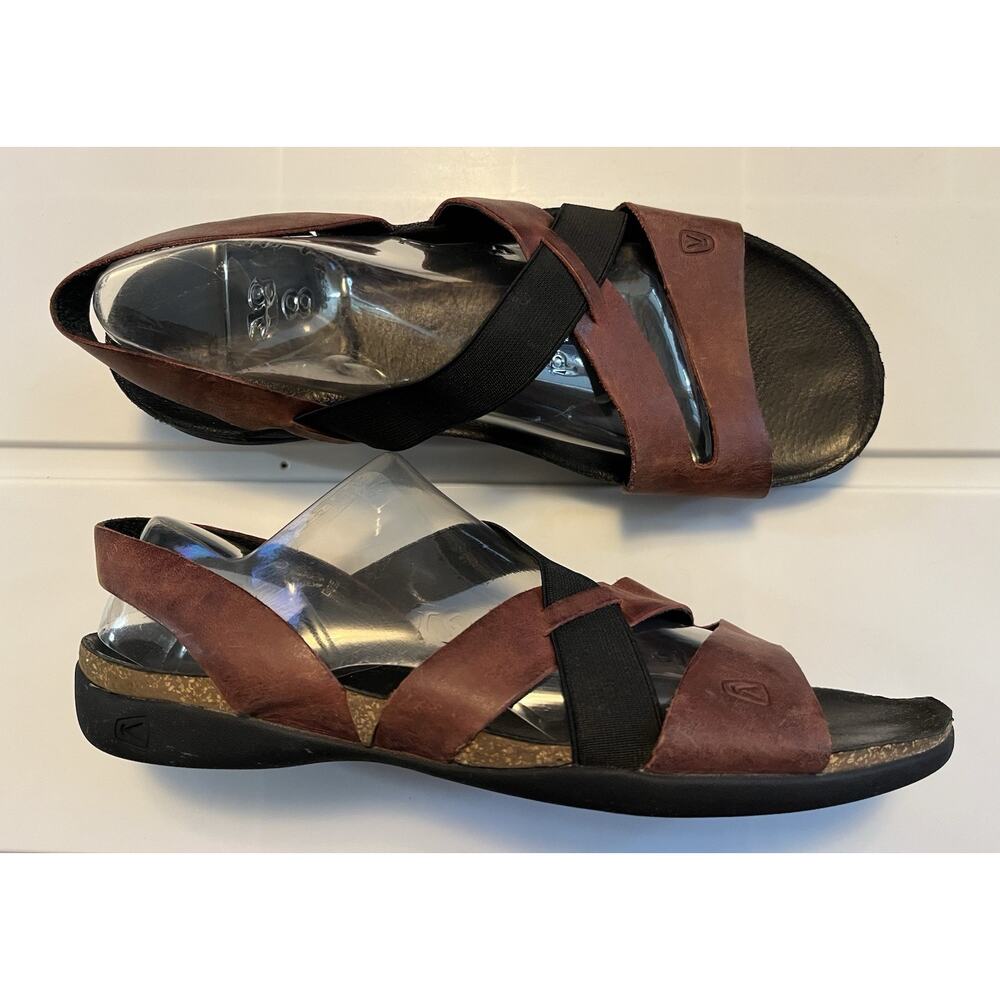 Keen Dauntless Womens 10.5 Athletic Slingback Strap Hiking Sandal Shoe Red Black